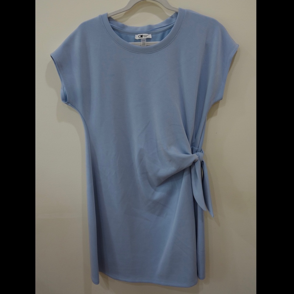 Cable & Gauge Blue Short Sleeve Knot Dress - Large